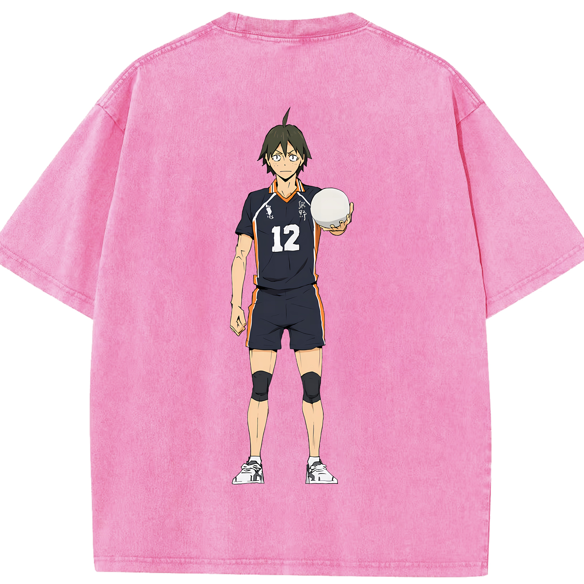 （画像用） ハイキュー!! Haikyu!! 綿100% ヴィンテージ風 半袖Tシャツ（背面プリント）